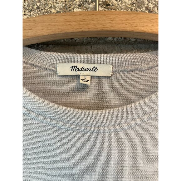 Madewell Womens Light Gray Short Sleeve Sweater Top Size L - Picture 4 of 7